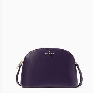 Kate Spade Kali Small Dome Smooth Leather Crossbody Bag, Purple, EUC